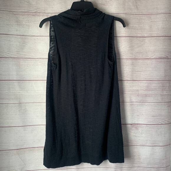 Mossimo Long Black Cardigan Sleeveless Vest Duster Slightly Sheer Size XS - Picture 6 of 12